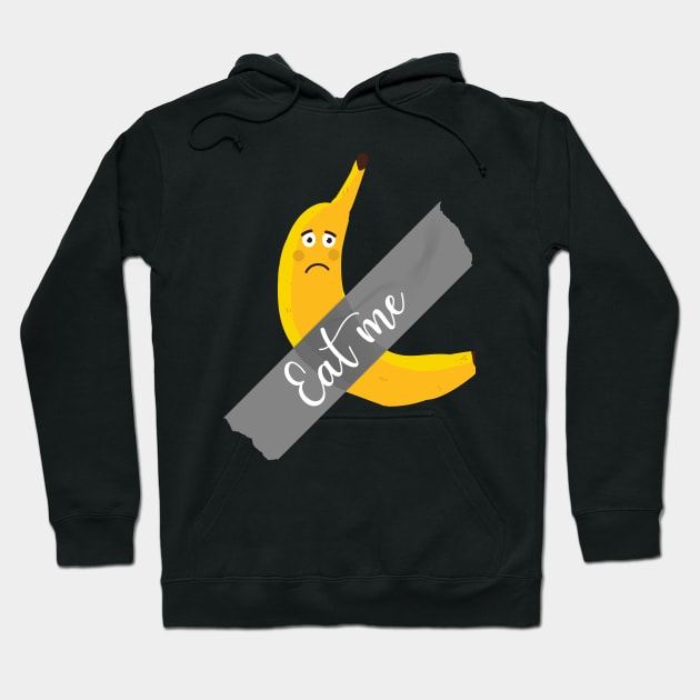 funny tape a banana taped art duct scotch & to wall exhibit Hoodie by Amelia Emmie